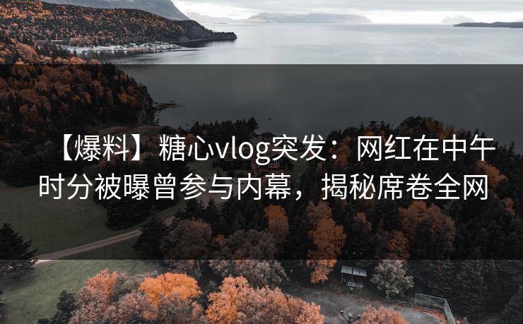 【爆料】糖心vlog突发：网红在中午时分被曝曾参与内幕，揭秘席卷全网